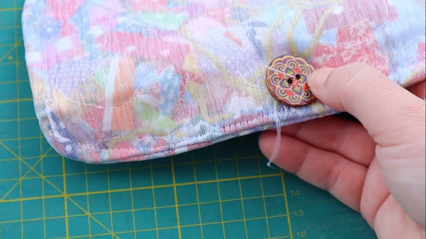 how to use tiny fabric scraps: step 17 add a button