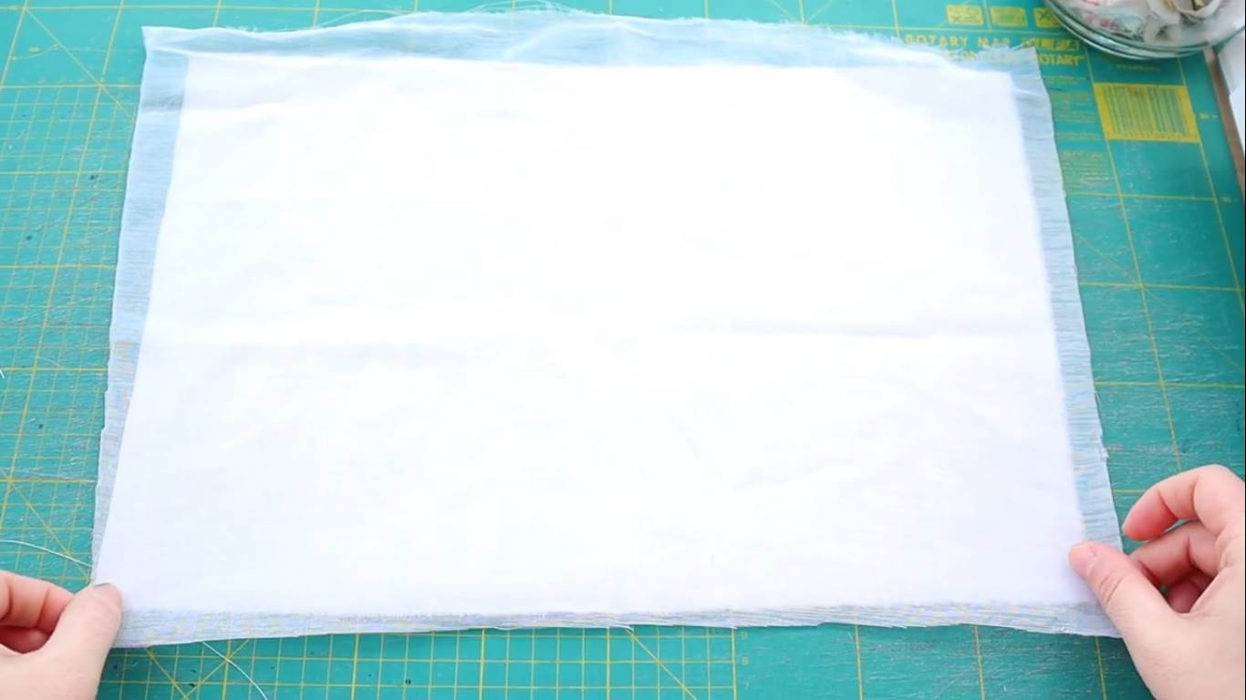  how to use tiny fabric scraps: step 2 cutting the top and bottom fabrics