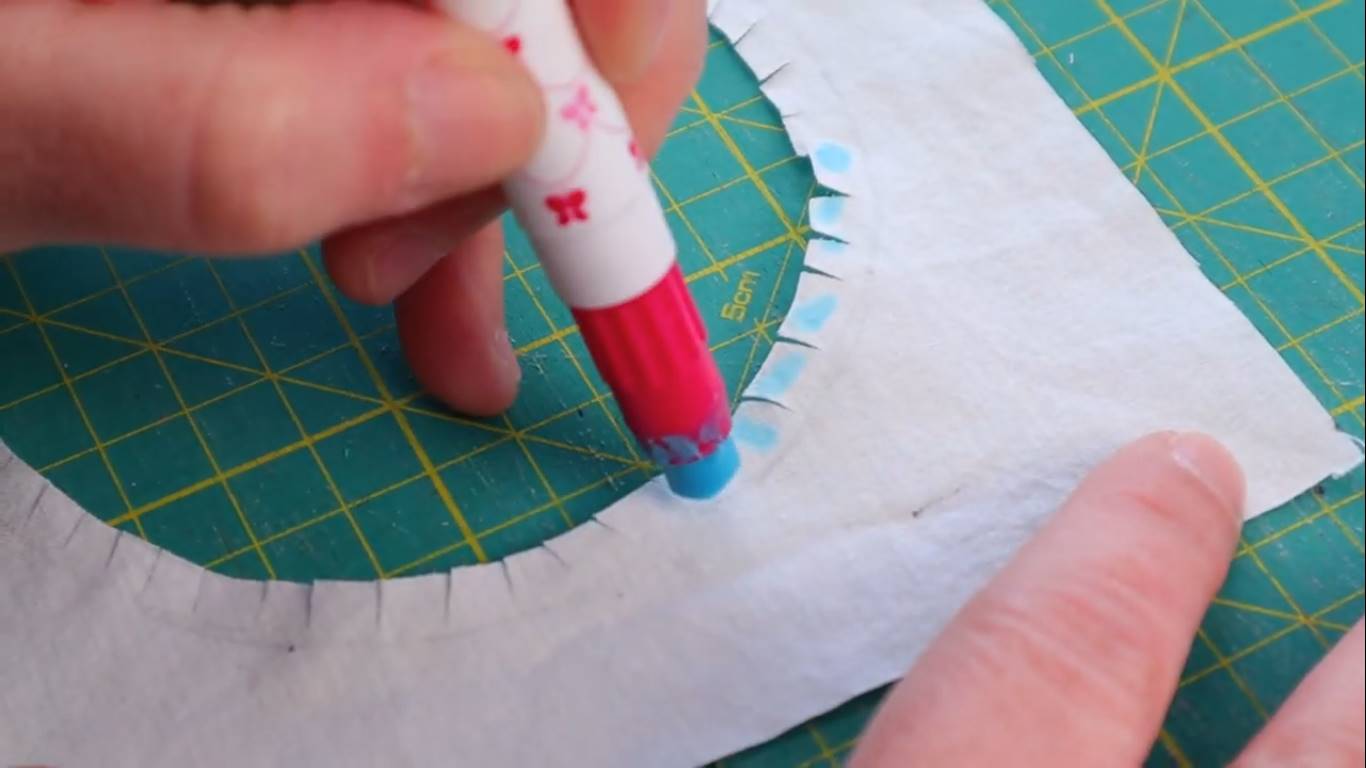  how to sew fabric circles step 4 gluing the seam allowance