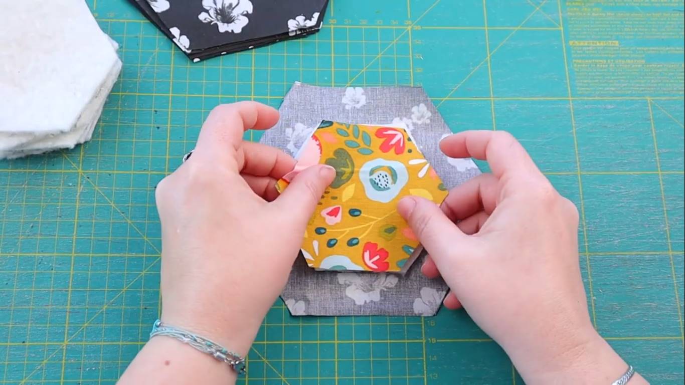 How to Quilt a Hexagon Quilt Top for Beginners step 5 make the quilt sandwich