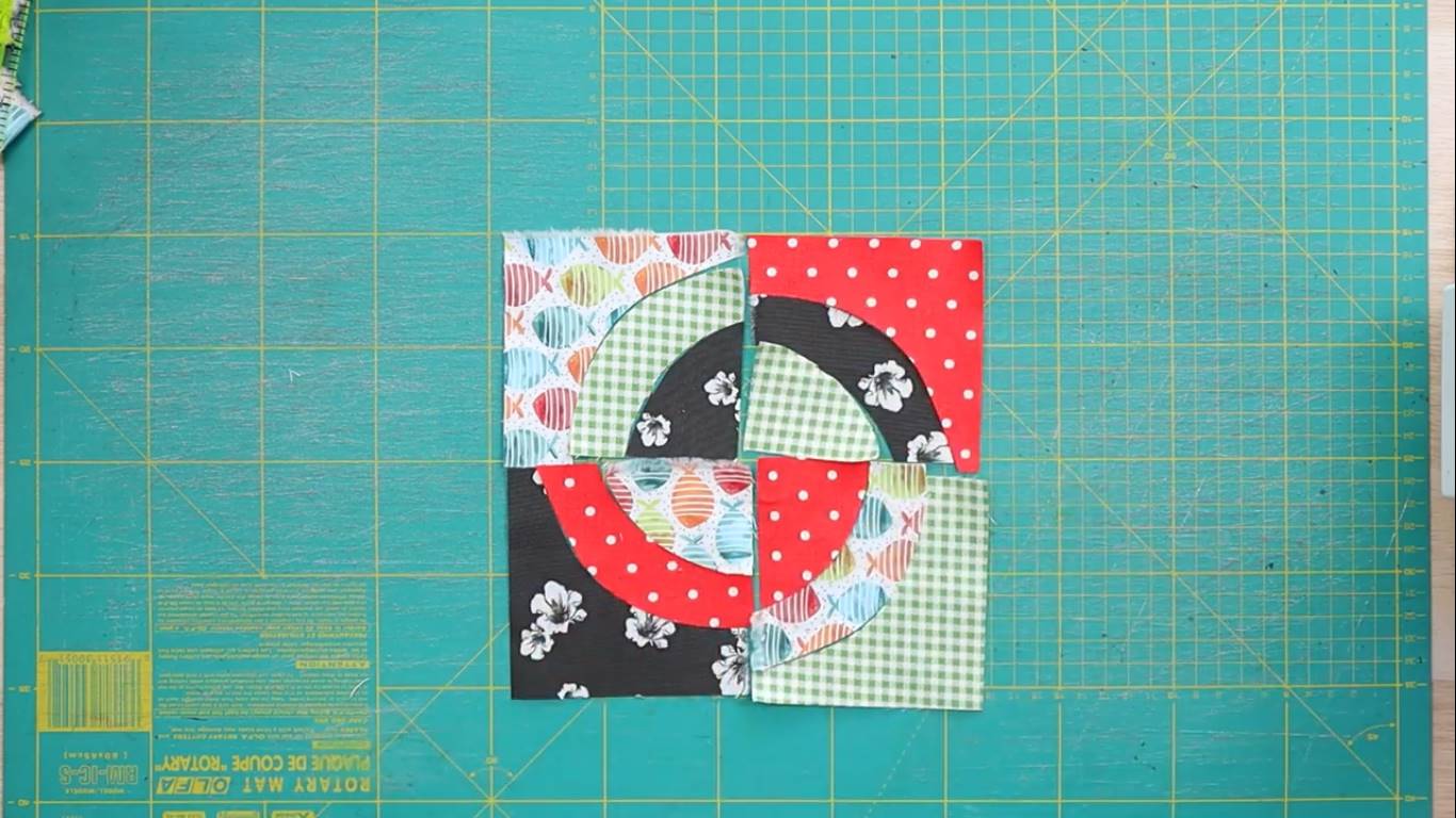  how to sew fabric circles step 3 assemble the wonky quilt block