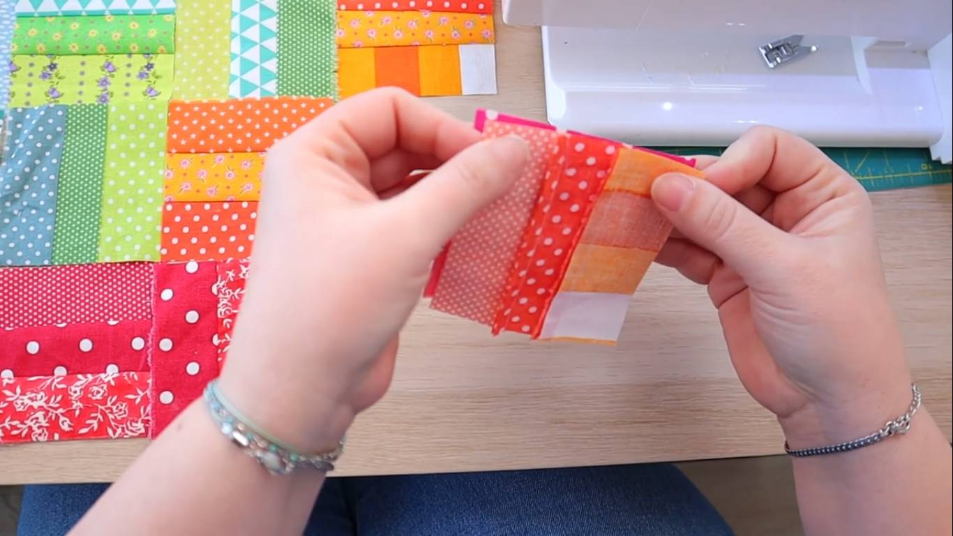 how to make a color wash quilt  step 8 sewing the rows 