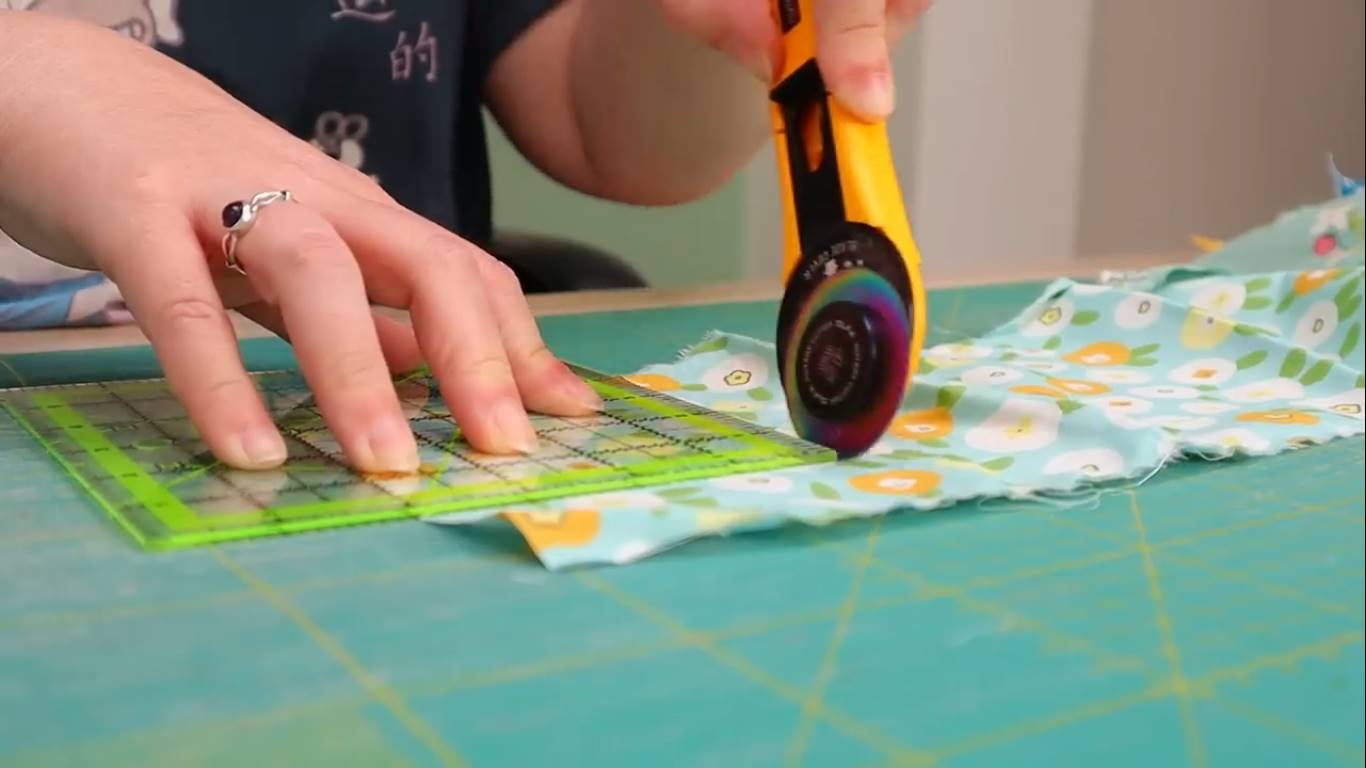 rainbow quilt step 2 cutting the squares