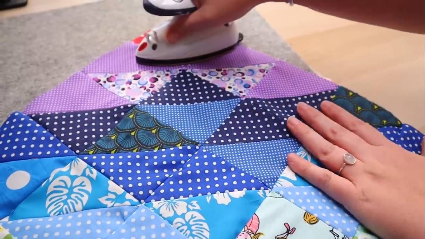 rainbow quilt step 10 pressing the quilt pattern