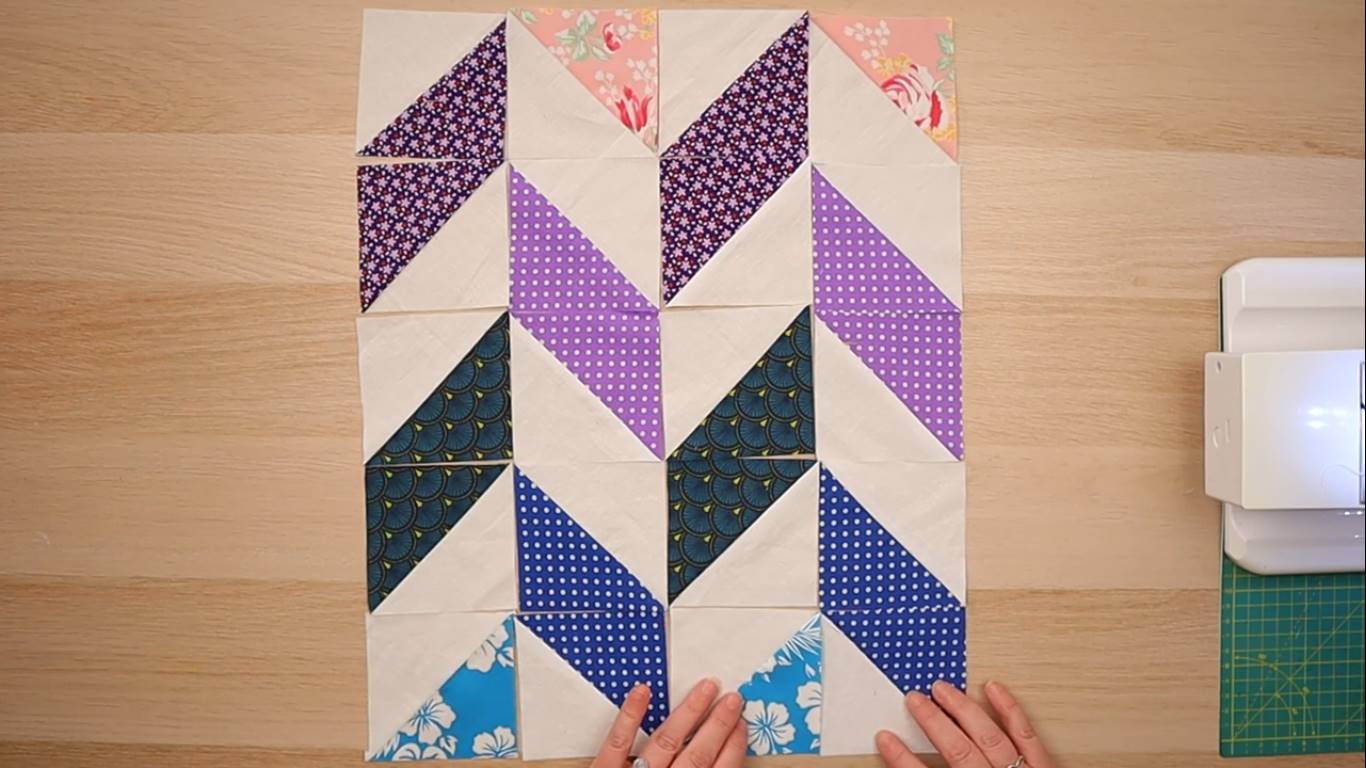 how to make a broken chevron quilt step 8 making the puzzle the top colors