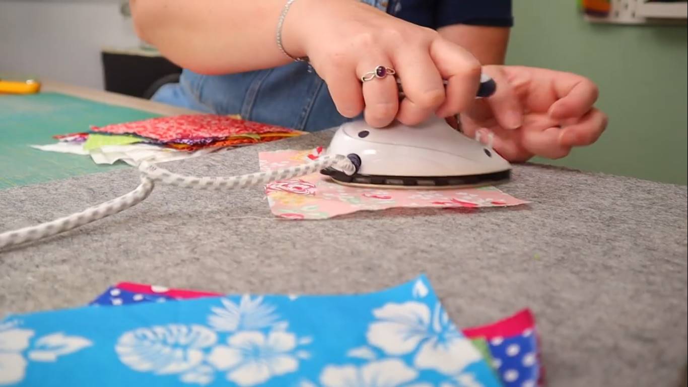 how to make a broken chevron quilt step 3 pressing the fabrics