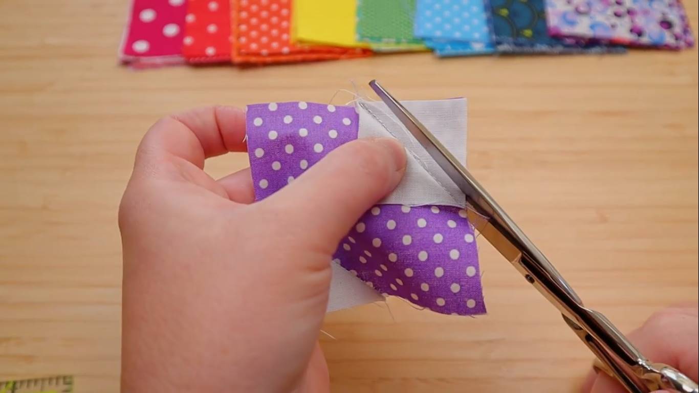 How to make the easiest quilt you ever made step 8 cutting off the excess